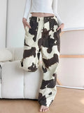 GETADME 2025 Ropa Y2K Fashion Cow Pattern Baggy New Jeans Pants For Women Designer Clothes Straight Cotton Korean Casual Lady Trousers