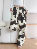 GETADME 2026 Ropa Y2K Fashion Cow Pattern Baggy New Jeans Pants For Women Designer Clothes Straight Cotton Korean Casual Lady Trousers