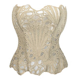 GETADME Lace double-layer corset palace style ins-inspired print body-shaping garment multi-colored sexy slim-fitting