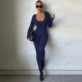 GETADME Dulzura Women 2025 Autumn Winter Long Sleeve Bodycon Streetwear Jumpsuit Overall One Piece Outfit Wholesale Items for Business
