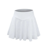 GETADME 여름 여성 스프린트 테니스 댄스 피트니스 짧은 치마 젊음 빠른 건조 단색 여성 안감 하이 웨이스트 미니 스커트 반바지
