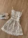 GETADME Spring Sleeveless Lace Dress Women Elegant Spaghetti Strap Slim Fit Floral Lace Party Dress Sexy Chic Casual Dress Outfit 2025