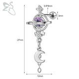 GETADME ZS 1 Piece 20G Cute Heart Stud Earring For Children Women Pink CZ Crystal Earrings Ear Cartilage Helix Conch Piercing Jewelry