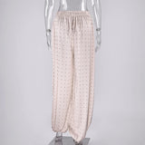 GETADME Linad Elegant Satin Long Lantern Pants For Woman 2026 Street Chic High Waist Trousers Spring Vintage Loose Ankle Length Pants