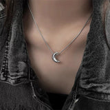 GETADME Gothic Punk Bow Heart Sun Star Moon Pendant Snake Chain Necklace Men Women Hip Hop Vintage Y2K EMO Grunge Jewelry Accessories
