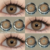 GETADME Lentes de contacto de colores EYESHARE con lentes azules para miopía graduadas con lentes grises para alumnos, lentes marrones, moda anual