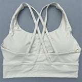 GETADME Cross Straps Sports Bra Women Gym Sports Top High Support Fitness Bralette Yoga Vest Push Up Running Underwear With Chest Pad