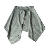 GETADME Unisex Layered A Line Wrap Skirt Hiphop Street Dance Checkered Hip Scarf Tie Up Asymmetrical Overskirt Shirt Extender