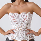 GETADME Lace double-layer corset palace style ins-inspired print body-shaping garment multi-colored sexy slim-fitting