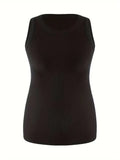 GETADME Plus Size 1XL-5XL Women's Ribbed Thick Strap Low Cut Tight Slim Fitted Sporty Workout Tank Tops