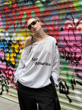 GETADME  Y2k Vintage Women Sweatshirts Sloping Shoulder Letter Printed Long Sleeve American Retro Hoodies Loose Gyaru Streetwear