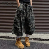 Getadme Camouflage Work Men Shorts Cargo Darkwear Pocket Design Casual New Fashion Male Wide Leg Trousers