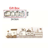 GETADME Christmas Wood Train Decoration,Christmas Ornaments With Moving Train,Home Noel,Happy New Year 2025 Gifts
