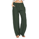 GETADME Women's simple soild-color drawstring casual pants,They are loose,trendy,straight-tube style,lazy and comfortable.