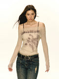 GETADME Summer Autumn Women Long Sleeve Japanese Y2k Streetwear Tee Gyaru Coquette T-Shirts Crop Tops 2000s Aesthetic Cute Core Design