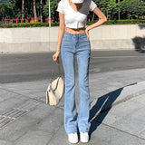 Getadme-Women Spring Outfits Flare Jeans High Waist Flt Skinny Jean Femee Pants Hot Elastic Fashion Korean Y2K Denim Pant Trousers 4 Color