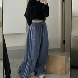 GETADME Y2K Women Cargo Pants Vintage Streetwear Baggy Wide Leg Sweatpants Casual Drawstring Oversize Pockets Tech Fashion Trousers