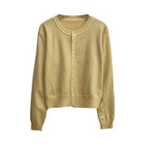 GETADME Women's Long Sleeve 2025 Cardigan O Neck Button Down Knit Lady Autumn Spring Knitted Single-breasted Cardigan Sweaters