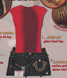 GETADME Gothic High Waisted Retro Y2k Skirt Letter Embroidery Patchwork Zipper Denim Pleated Mini Skirt Harajuku Womens Short Skirts