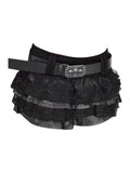 Getadme-Women Dark Academia Gothic Mini Lace Skirt With Belt Gyaru Hot Sexy Coquette Japanese Y2k Harajuku 2000s Coquette Cyber Punk New