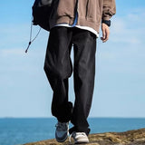 GETADME Fashion Men Straight Leg Work Wear Jeans Male Classic Vintage Outside Casual Denim Pants Daily Simple Streetwear Denim Trousers