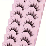 GETADME 7 Pairs Manga Lashes - Natural Look, 3D Volume, Wispy, Fluffy, Spiky, Anime & Cosplay Eyelashes - Pack