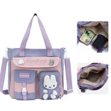 GETADME Tote Bag, Student Carrying Book Bag, Female Large Capacity Junior High School Student Tutoring Bag, Crossbody Backpack