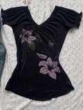GETADME Y2k Summer Sexy Punk Vintage Women Clothes 90s Gothic Flower Casual Gaphic T Shirts Femme Short sleeve Streetwear Slim Tops Tees