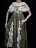 GETADME 2025 New Lolita Retro Jacquard Elegant Dress Y2K Vintage Cosplay Green Daily Temperament Gorgeous Elegant Queen Princess Dresses
