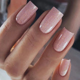 GETADME 24Pcs Solid Color Wine Red Design Fake Nail Short Square Press on False Nails Simple Detachable Finished Full Cover Nail Tips