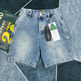GETADME Heavyweight American retro denim shorts for men's summer 2025 new straight casual capre pants