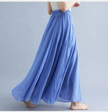 Robe longue en coton et lin Mori Girl, 28 couleurs, taille élastique, coupe trapèze, style ethnique, couleur unie, pour femme.
