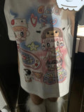 Getadme-Y2k Harajuku Streetwear T Shirts Women Japanese Fashion Kawaii Star Cartoon Print Loose Tees Tops Soft Gril Summer 2024
