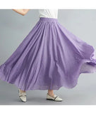 Robe longue en coton et lin Mori Girl, 28 couleurs, taille élastique, coupe trapèze, style ethnique, couleur unie, pour femme.