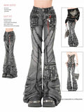 GETADME 2000s Y2k Goblin Core 2026 Autumn Winter Women's Denim Pants Dark Academia Cargo Jean Flared Bell Bottom Designer Kpop Japanese
