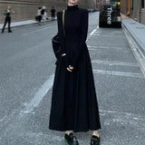 GETADME Chic Hepburn Style Women's Dress Knee-Length Base Layer Inner Wear Long Skirt Spring Fashion Korean Version Slimming Dress