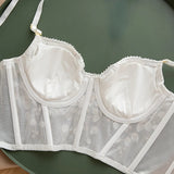 GETADME High Street Women's Camisole 2026 New Fashion Embroidered 3D Petal Bustier Bra Cropped Tops Female Thin Underwear