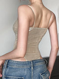 GETADME Summer New Fashion Solid Color Lingerie Sexy One-Piece Lace-Up Sleeveless Slim Fit Bodysuit Casual Streetwear Festival Outfit