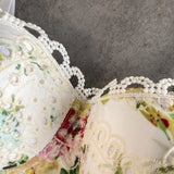 GETADME Push Up Women Sexy Gothic Flower Embroidery Corset Top Bustiers Lace Bra Lady Camis Overbust Cropped Tops Club Party Lingerie