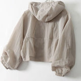 GETADME Simplicity Thin Sunscreen Clothing Anti UV Loose Summer Long Sleeved Jacket Waterproof Quick Dry Women's Coat Outdoor Sports