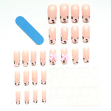 GETADME 24pcs Upgrade Your Look With Pink leopard print bow full coverage false nail set 1pc Nail File & 1Nail Glue Sticker Kit Nails