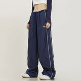 Vintage Oversize Harajuku Jogging Sweatpants Women Streetwear Hip Hop Elastic Waist New Striped Sports Casual Straight Trousers