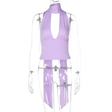 GETADME Tuularose 여성용 섹시 탱크탑 여름용 민소매 붕대 홀로우 넥 탑 새로운 V넥 하이웨이스트 파티 클럽 티셔츠 탑