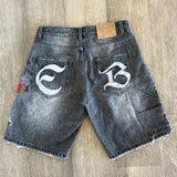 GETADME American Fashion Printed Denim Shorts Harajuku Hip-Hop High Street Denim Shorts Fashion Street Y2K Denim Shorts Men's Clothing