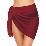 GETADME Mini Ruffle Skirts Women Cover Up Dress Beach Wrap Short Sarongs Bikini Candy Color Bathing Skirt Women Swimsuit Beachwear