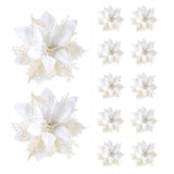 GETADME Glitter Artificial Flowers for Christmas Tree, Christmas Ornaments,Pink,Red,Gold, Xmas Decoration for Home, 14.5cm