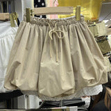 GETADME Vintage Sweet Bud Skirt Women A-line Lace-up High Waist Female Mini Skirts Faldas Ajustadas Short Skirts with Lining Dropship