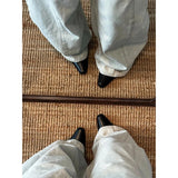 GETADME Women's Blue Baggy Y2k Boyfriend Jeans Vintage Grunge Emo Wide Jean Pants Harajuku Oversize Denim Trousers Alternative Clothes