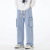 GETADME 2026 New Men Baggy Cargo Jeans Fashion Streetwear Vintage Wide Leg Pants American Streetwear Y2K Big Pocket Youth Overalls