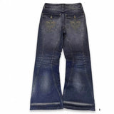 GETADME Mens Jeans Harajuku Vintage Streetwear Embroidery Hip Hop Denim Pants Washed Distressed Straight Leg Loose Fit Casual Unisex New